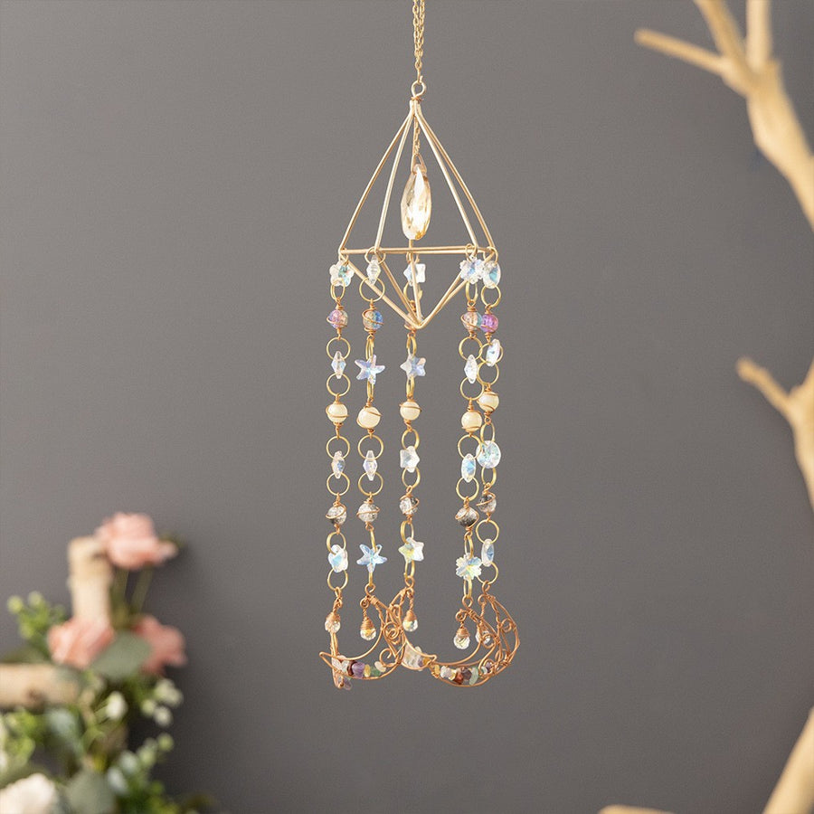 Mayday Handmade Agate Slice Prism - Multi-Faceted Crystal for Decorative Light Reflection