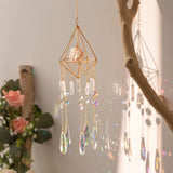 Cloud & Rain Handcrafted Suncatcher - Natural Agate & Cone Prism for Window Decoration