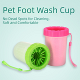 Pink Small Size Quick & Easy-Clean Dog Paw Cleaner Cup - PP+TPR Material, Gentle Pet Grooming Tool - Front View