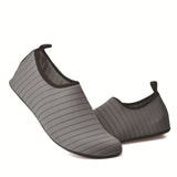 #44/45 Grey Quick-Dry Aqua Beach Water Shoes for Men and Women - Slip-On Lightweight Breathable Barefoot Swim Socks