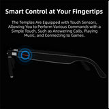 Black Ultra-Light AI Smart Sunglasses - Immersive Stereo Sound, Clear Noise Reduction, IPX Waterproof, Comfortable & Stylish - Rear View