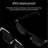 Black Ultra-Light AI Smart Sunglasses - Immersive Stereo Sound, Clear Noise Reduction, IPX Waterproof, Comfortable & Stylish - Close-Up Angle