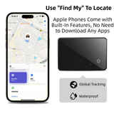 Ultra-Slim 2mm Glass Card Tracker for iOS - Global GPS Location Finding for Wallet, Keys, and Luggage - Front View
