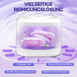 Muti-Functional Portable UV-C Ultrasonic Cleaner (49KHz) - 3 Time Modes for Deep cleaning and Sterilization, 340ml Stainless Steel Tank - Top-Down View