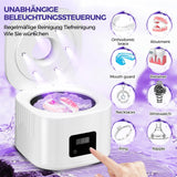 Muti-Functional Portable UV-C Ultrasonic Cleaner (49KHz) - 3 Time Modes for Deep cleaning and Sterilization, 340ml Stainless Steel Tank - 45-Degree Angle