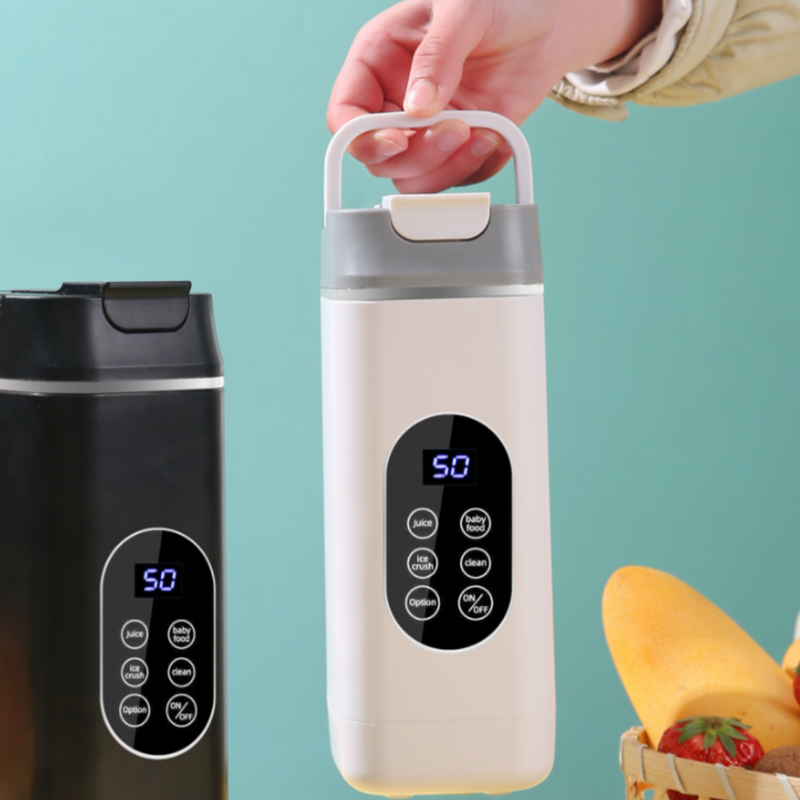 White Portable Wireless 420ML Blender Bottle (8.7x8.7x23.2CM) - 12-Blade Crushing Power, Self-Cleaning, USB Rechargeable for Juices & Smoothies