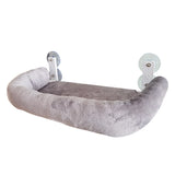 Foldable Window Thickened Plush Cat Perch(52 x 30 cm) - Warm Soft Plush Hammock with Strong 85mm Dual Suction Cups for Indoor Pets