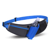 Blue Adjustable Large Capacity Outdoor Sports Running Waist Pack(Waistline 70-160CM) - Multifunctional Marathon Pouch With Water Bottle Holder & Headphone Exit