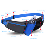Red Adjustable Large Capacity Outdoor Sports Running Waist Pack(Waistline 70-160CM) - Multifunctional Marathon Pouch With Water Bottle Holder & Headphone Exit - Front View