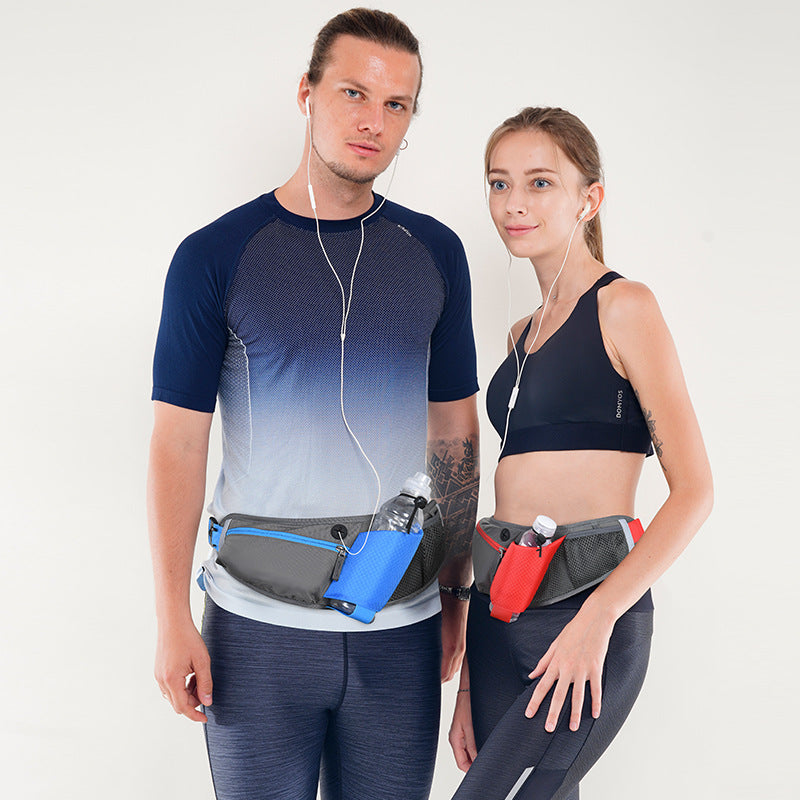 Red Adjustable Large Capacity Outdoor Sports Running Waist Pack(Waistline 70-160CM) - Multifunctional Marathon Pouch With Water Bottle Holder & Headphone Exit