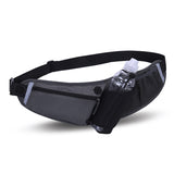 Black Adjustable Large Capacity Outdoor Sports Running Waist Pack(Waistline 70-160CM) - Multifunctional Marathon Pouch With Water Bottle Holder & Headphone Exit