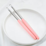 2-Pack Pink Jewelry Fastener Helper Tool - Quick Bracelet & Fine Chain Wearer Aid With Telescopic Titanium Steel Hook