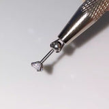 Stainless Steel Earring Wearer Helper - 4-Prong Grabber Tool , Ear Stud Threaded Ball Fixed Aid (6CM) - Side View