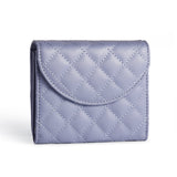 3-Pack Soft PU Rhombus Pattern Quilted Lipstick & Card Holder - Portable & Durable Cosmetic Pouch / Coin Purse (Pink & Purple & Black Large Rhombus Pattern Set) - Front View