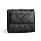 3-Pack Soft PU Rhombus Pattern Quilted Lipstick & Card Holder - Portable & Durable Cosmetic Pouch / Coin Purse (Pink & Purple & Black Large Rhombus Pattern Set) - Side View