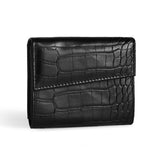 3-Pack Soft PU Rhombus Pattern Quilted Lipstick & Card Holder - Portable & Durable Cosmetic Pouch / Coin Purse (Brown Quilted & Beige Crocodile Pattern & Black Crocodile Pattern Set) - Front View