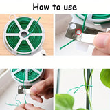 4-Rolls 100M Multifunctional Plastic Steel Twist Tie with Cutter - Sturdy Reusable Plant Support & Climbing Vine Tie - Side View