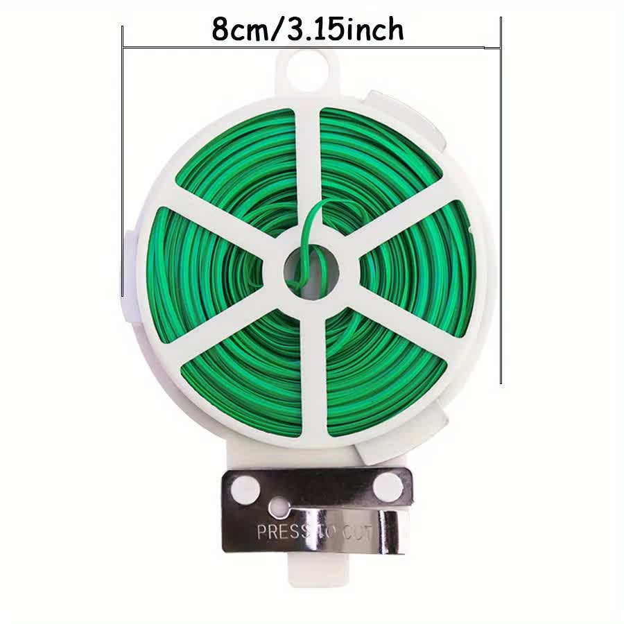 4-Rolls 100M Multifunctional Plastic Steel Twist Tie with Cutter - Sturdy Reusable Plant Support & Climbing Vine Tie