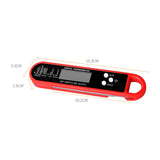 Red Folding Probe Digital LED Food Thermometer(-50℃ to 300℃) - Kitchen Cooking BBQ Meat Milk Temperature Gauge, High Accuracy with Magnet & Hanging Hole - 45-Degree Angle