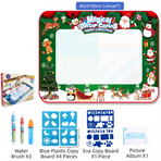 80x60CM Christmas Style Magic Water Doodle Mat Toy | Reusable Aqua Painting Set with 9 Accessories, Mess-Free Water Painting Learning Blanket