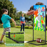 Outdoor/Indoor Portable Rugby Toss Game Set - Football Target Frame &  Rugby Toss Activity Toy, Durable & Easy Assembly Sports Equipment - Top-Down View