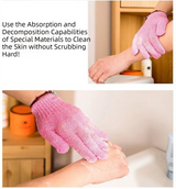 5-Pack Exfoliating Bath Mitts Set - Double-Sided & Gentle Scrubbing Gloves for Deep Skin Cleansing, Elastic Nylon Wristband - Side View