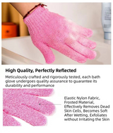 5-Pack Exfoliating Bath Mitts Set - Double-Sided & Gentle Scrubbing Gloves for Deep Skin Cleansing, Elastic Nylon Wristband - Top-Down View