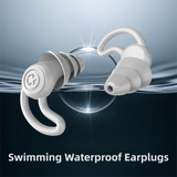 2-Pairs Grey Noise Reduction Silicone Ear Plugs for Swimming, Sleep, and Study - Waterproof Reusable Sound Blocking Earplugs - Front View