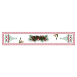 Style-1 New Year & Christmas Table Runner(33 x 180 CM) - Festive Linen Tablecloth, Digital Print Christmas Decor