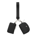 Black Women's Ultralight Fashion Nylon Wristlet Pouch Set - Portable Mini Coin Purse & Key Holder Wallet