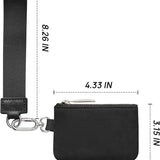 Black Grey Women's Ultralight Fashion Nylon Wristlet Pouch Set - Portable Mini Coin Purse & Key Holder Wallet
