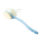 2-Pack Blue 2-in-1 Soft Bristle Long Handle Bath Brush & Shower Pouf Combo - Double-Sided Back Scrubber for Adults & Kids