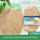 4-Pack Natural Loofah Sponge Scrubber (Oval Compressed Slice: 13x8CM) - Eco-Friendly Dual Use for Kitchen & Body