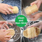 4-Pack Natural Loofah Sponge Scrubber (Oval Compressed Slice: 13x8CM) - Eco-Friendly Dual Use for Kitchen & Body