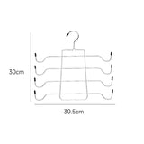 2-Pack Vertical Layered Bra and Lingerie Organiser Hanger(4 Tier: 30.5X30cm) - Stainless Steel Space Saver for Underwear, Bras, and Tank Tops - Side View