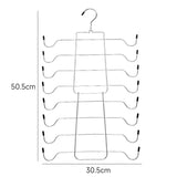 Foldable Vertical Layered Bra and Lingerie Organiser Hanger(8 Tier: 50.5X30.5cm) - Stainless Steel Space Saver for Underwear, Bras, and Tank Tops - 45-Degree Angle