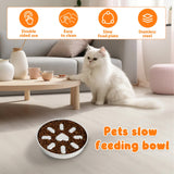 2-Pack Reversible Heavy-Duty 304 Stainless Steel Slow Feeder Bowl(23x23x3.5CM) - Anti-Slip/Tip Pet Dish for Dogs & Cats to Prevent Bloating and Choking - Front View