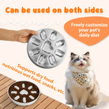 2-Pack Reversible Heavy-Duty 304 Stainless Steel Slow Feeder Bowl(23x23x3.5CM) - Anti-Slip/Tip Pet Dish for Dogs & Cats to Prevent Bloating and Choking - 45-Degree Angle
