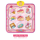 2-Pack Kids Multifunctional Electronic Dance Mat(100x87CM) - Dessert & Pink Ornament Theme Play Mat with Sound Recognition for Early Education and Physical Exercise - Side View