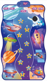 2-Pack Kids Multifunctional Electronic Dance Mat - Undersea World & Space Theme Play Mat with Sound Recognition for Early Education and Physical Exercise - Rear View