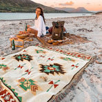 Mutifunctional 90 x 90 CM Bohemian Outdoor Picnic Blanket & Throw - Thick, Moisture-Proof Mat for Camping, Beach & Home Decor