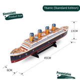 Standard Edition (35Pieces) 3D Titanic Ship Model Puzzle Kit - DIY Nautical Series Toy for Kids & Adults, Educational Building Blocks
Number of pieces - Front View