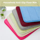Grey Ultra-Absorbent Non-Slip Thickened Bath Mat(1.8x45x70CM) - Luxurious Durable Soft Floor Rug with Rubber Backing, Hand & Machine Washable Doormat for Bathroom & Entry - Front View