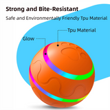 Orange Durable TPU Smart Interactive Electric Pet Toy Ball - Automatic Bouncing Dog & Cat Chew Toy, Shaking Smart Activated - Front View