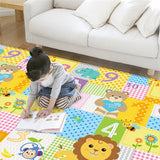Green Large Foldable Baby Play Mat - Thick, Waterproof & Reversible XPE Foam Mat for Tummy Time & Crawling - Side View