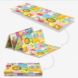 White Large Foldable Baby Play Mat - Thick, Waterproof & Reversible XPE Foam Mat for Tummy Time & Crawling - Top-Down View