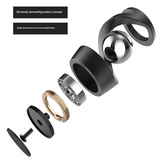 Black gyroscope and silver beads Kinetic Levitating Desk Toy - Silent Spinning Floating Gyroscope for Stress Relief & Office Decor - Front View