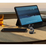 Silver gyroscope and gold beads Kinetic Levitating Desk Toy - Silent Spinning Floating Gyroscope for Stress Relief & Office Decor - Top-Down View