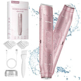 Pink Painless Electric Shaver for Women - USB Rechargeable Bikini Trimmer & Body Hair Remover, Wet & Dry Use - Top-Down View