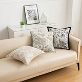 Black Elegant Black & White Tree Print Cushion Cover - Modern Home Decor - Front View